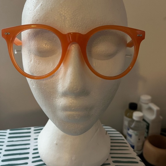 Orange, round eyeglasses, frames, new, ready for lenses, retro eyeglasses - Picture 13 of 13